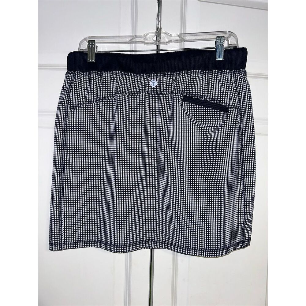 T by Talbots Women's M Mini Skirt Geometric Multicolor Elastic Waist Casual - Picture 6 of 8